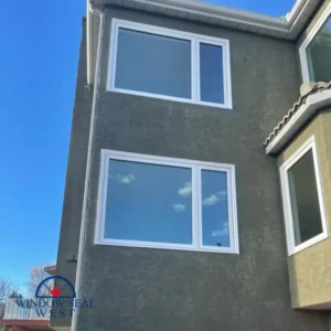 Energy-efficient window installed in a home.