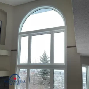 Energy-efficient window installed in a home.